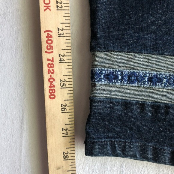 Talbots Blue Wide Leg Denim Women's Pant w/ Decorative Trim, Size 14 - Picture 6 of 6